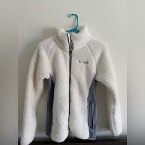 Columbia White Fuzzy Jacket
